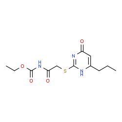 ChemSpider 2D Image | Ethyl {[(4-oxo-6-propyl-1,4-dihydro-2-pyrimidinyl)sulfanyl]acetyl}carbamate | C12H17N3O4S