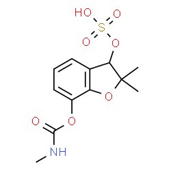 ChemSpider 2D Image | 2,2-Dimethyl-3-(sulfooxy)-2,3-dihydro-1-benzofuran-7-yl methylcarbamate | C12H15NO7S