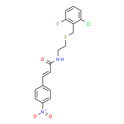 ChemSpider 2D Image | (2E)-N-{2-[(2-Chloro-6-fluorobenzyl)sulfanyl]ethyl}-3-(4-nitrophenyl)acrylamide | C18H16ClFN2O3S