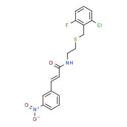 ChemSpider 2D Image | (2E)-N-{2-[(2-Chloro-6-fluorobenzyl)sulfanyl]ethyl}-3-(3-nitrophenyl)acrylamide | C18H16ClFN2O3S