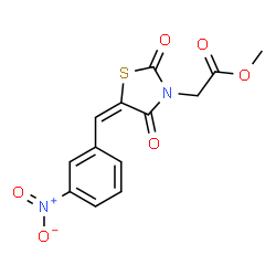 ChemSpider 2D Image | Methyl [(5E)-5-(3-nitrobenzylidene)-2,4-dioxo-1,3-thiazolidin-3-yl]acetate | C13H10N2O6S