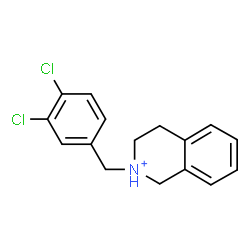ChemSpider 2D Image | 2-(3,4-Dichlorobenzyl)-1,2,3,4-tetrahydroisoquinolinium | C16H16Cl2N