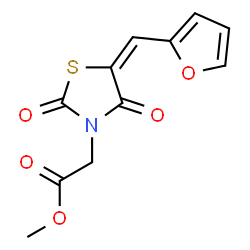 ChemSpider 2D Image | Methyl [(5E)-5-(2-furylmethylene)-2,4-dioxo-1,3-thiazolidin-3-yl]acetate | C11H9NO5S