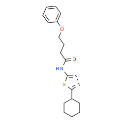 ChemSpider 2D Image | N-(5-Cyclohexyl-1,3,4-thiadiazol-2-yl)-4-phenoxybutanamide | C18H23N3O2S