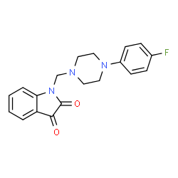 ChemSpider 2D Image | 1-[4-(4-Fluoro-phenyl)-piperazin-1-ylmethyl]-1H-indole-2,3-dione | C19H18FN3O2
