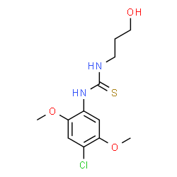 ChemSpider 2D Image | 1-(4-Chloro-2,5-dimethoxyphenyl)-3-(3-hydroxypropyl)thiourea | C12H17ClN2O3S
