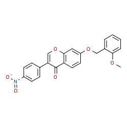ChemSpider 2D Image | 7-[(2-Methoxybenzyl)oxy]-3-(4-nitrophenyl)-4H-chromen-4-one | C23H17NO6
