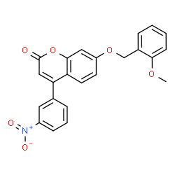 ChemSpider 2D Image | 7-[(2-Methoxybenzyl)oxy]-4-(3-nitrophenyl)-2H-chromen-2-one | C23H17NO6