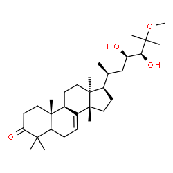 ChemSpider 2D Image | (5xi,13alpha,14beta,20S,23R,24S)-23,24-Dihydroxy-25-methoxylanost-7-en-3-one | C31H52O4