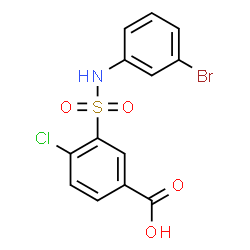 ChemSpider 2D Image | 3-[(3-Bromophenyl)sulfamoyl]-4-chlorobenzoic acid | C13H9BrClNO4S