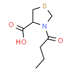 ChemSpider 2D Image | 3-Butyryl-1,3-thiazolidine-4-carboxylic acid | C8H13NO3S