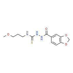 ChemSpider 2D Image | 2-(1,3-Benzodioxol-5-ylcarbonyl)-N-(3-methoxypropyl)hydrazinecarbothioamide | C13H17N3O4S