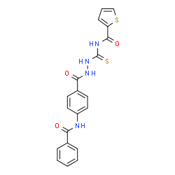 ChemSpider 2D Image | N-({2-[4-(Benzoylamino)benzoyl]hydrazino}carbonothioyl)-2-thiophenecarboxamide | C20H16N4O3S2