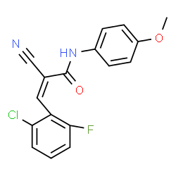 ChemSpider 2D Image | (2Z)-3-(2-Chloro-6-fluorophenyl)-2-cyano-N-(4-methoxyphenyl)acrylamide | C17H12ClFN2O2