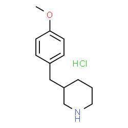 ChemSpider 2D Image | 3-(4-methoxybenzyl)piperidine hydrochloride | C13H20ClNO