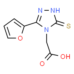 ChemSpider 2D Image | (3-Furan-2-yl-5-thioxo-1,5-dihydro-[1,2,4]triazol-4-yl)-acetic acid | C8H7N3O3S