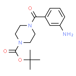 ChemSpider 2D Image | tert-Butyl 4-(3-aminobenzoyl)piperazine-1-carboxylate | C16H23N3O3