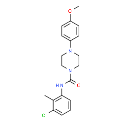 ChemSpider 2D Image | N-(3-Chloro-2-methylphenyl)-4-(4-methoxyphenyl)-1-piperazinecarboxamide | C19H22ClN3O2