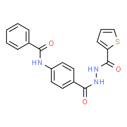 ChemSpider 2D Image | N-(4-{[2-(2-Thienylcarbonyl)hydrazino]carbonyl}phenyl)benzamide | C19H15N3O3S