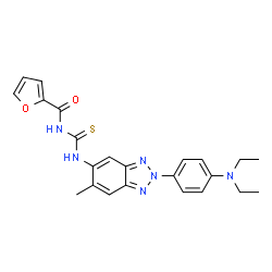 ChemSpider 2D Image | N-({2-[4-(Diethylamino)phenyl]-6-methyl-2H-benzotriazol-5-yl}carbamothioyl)-2-furamide | C23H24N6O2S