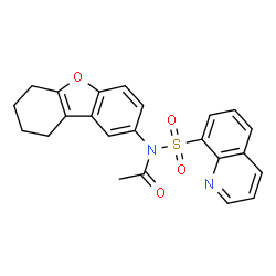 ChemSpider 2D Image | N-(8-Quinolinylsulfonyl)-N-(6,7,8,9-tetrahydrodibenzo[b,d]furan-2-yl)acetamide | C23H20N2O4S