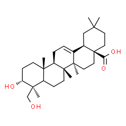 ChemSpider 2D Image | (3alpha,5xi,18alpha)-3,24-Dihydroxyolean-12-en-28-oic acid | C30H48O4