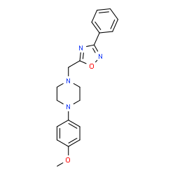ChemSpider 2D Image | 1-(4-Methoxyphenyl)-4-[(3-phenyl-1,2,4-oxadiazol-5-yl)methyl]piperazine | C20H22N4O2