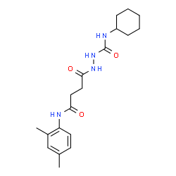 ChemSpider 2D Image | N-Cyclohexyl-2-{4-[(2,4-dimethylphenyl)amino]-4-oxobutanoyl}hydrazinecarboxamide | C19H28N4O3