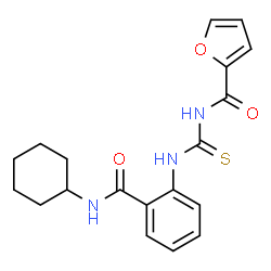 ChemSpider 2D Image | N-{[2-(Cyclohexylcarbamoyl)phenyl]carbamothioyl}-2-furamide | C19H21N3O3S