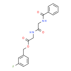 ChemSpider 2D Image | 3-Fluorobenzyl N-benzoylglycylglycinate | C18H17FN2O4