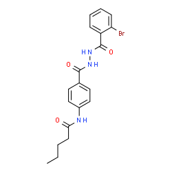 ChemSpider 2D Image | N-(4-{[2-(2-Bromobenzoyl)hydrazino]carbonyl}phenyl)pentanamide | C19H20BrN3O3