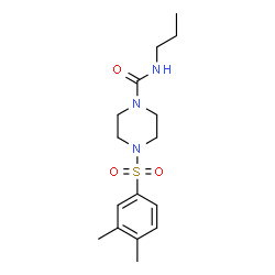 ChemSpider 2D Image | 4-[(3,4-Dimethylphenyl)sulfonyl]-N-propyl-1-piperazinecarboxamide | C16H25N3O3S