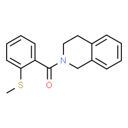ChemSpider 2D Image | 3,4-Dihydro-2(1H)-isoquinolinyl[2-(methylsulfanyl)phenyl]methanone | C17H17NOS