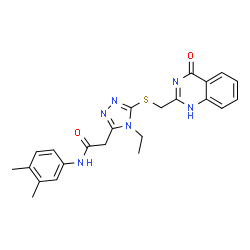 ChemSpider 2D Image | 4H-1,2,4-triazole-3-acetamide, 5-[[(3,4-dihydro-4-oxo-2-quinazolinyl)methyl]thio]-N-(3,4-dimethylphenyl)-4-ethyl- | C23H24N6O2S
