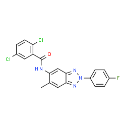 ChemSpider 2D Image | 2,5-Dichloro-N-[2-(4-fluorophenyl)-6-methyl-2H-benzotriazol-5-yl]benzamide | C20H13Cl2FN4O