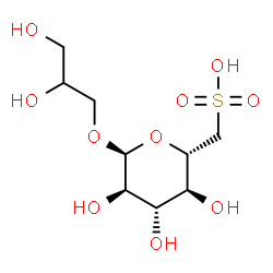 ChemSpider 2D Image | 2,3-Dihydroxypropyl 6-deoxy-6-sulfo-alpha-D-glucopyranoside | C9H18O10S