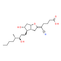 ChemSpider 2D Image | (5E,9alpha,11alpha,13E,15S,16S)-5-Cyano-11,15-dihydroxy-16-methyl-6,9-epoxyprosta-5,13-dien-1-oic acid | C22H33NO5