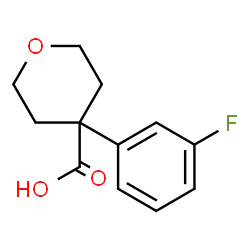 ChemSpider 2D Image | 4-(3-fluorophenyl)oxane-4-carboxylic acid | C12H13FO3