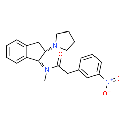 ChemSpider 2D Image | N-Methyl-2-(3-nitrophenyl)-N-[(1R,2S)-2-(1-pyrrolidinyl)-2,3-dihydro-1H-inden-1-yl]acetamide | C22H25N3O3