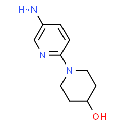 ChemSpider 2D Image | 1-(5-Amino-2-pyridinyl)-4-piperidinol | C10H15N3O