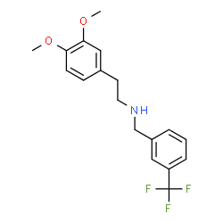 ChemSpider 2D Image | 2-(3,4-Dimethoxyphenyl)-N-[3-(trifluoromethyl)benzyl]ethanamine | C18H20F3NO2