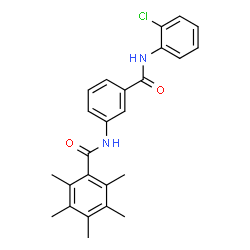 ChemSpider 2D Image | N-{3-[(2-Chlorophenyl)carbamoyl]phenyl}-2,3,4,5,6-pentamethylbenzamide | C25H25ClN2O2