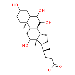 ChemSpider 2D Image | (20R)-3,6,7,12-Tetrahydroxycholan-24-oic acid | C24H40O6