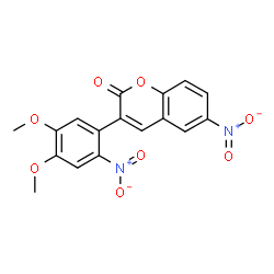 ChemSpider 2D Image | 3-(4,5-Dimethoxy-2-nitrophenyl)-6-nitro-2H-chromen-2-one | C17H12N2O8