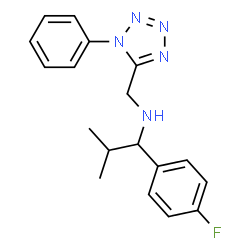ChemSpider 2D Image | 1-(4-Fluorophenyl)-2-methyl-N-[(1-phenyl-1H-tetrazol-5-yl)methyl]-1-propanamine | C18H20FN5