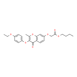 ChemSpider 2D Image | Butyl {[3-(4-ethoxyphenoxy)-2-methyl-4-oxo-4H-chromen-7-yl]oxy}acetate | C24H26O7