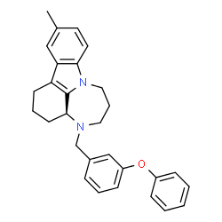 ChemSpider 2D Image | (3aS)-11-Methyl-4-(3-phenoxybenzyl)-1,2,3,3a,4,5,6,7-octahydro[1,4]diazepino[3,2,1-jk]carbazole | C29H30N2O