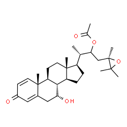 ChemSpider 2D Image | (7alpha,24R)-7-Hydroxy-3-oxo-24,25-epoxyergosta-1,4-dien-22-yl acetate | C30H44O5