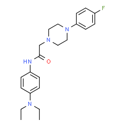 ChemSpider 2D Image | N-[4-(Diethylamino)phenyl]-2-[4-(4-fluorophenyl)-1-piperazinyl]acetamide | C22H29FN4O