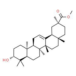 ChemSpider 2D Image | Methyl (3alpha,8alpha,10alpha,14beta,18alpha)-3-hydroxyolean-12-en-30-oate | C31H50O3